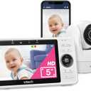 VTech VM901 Smart WiFi Baby Monitor with 1080p FHD Camera and 5" HD IPS Display, Free App, Remote Pan Tilt Zoom, Night Vision, Motion Detection Alerts