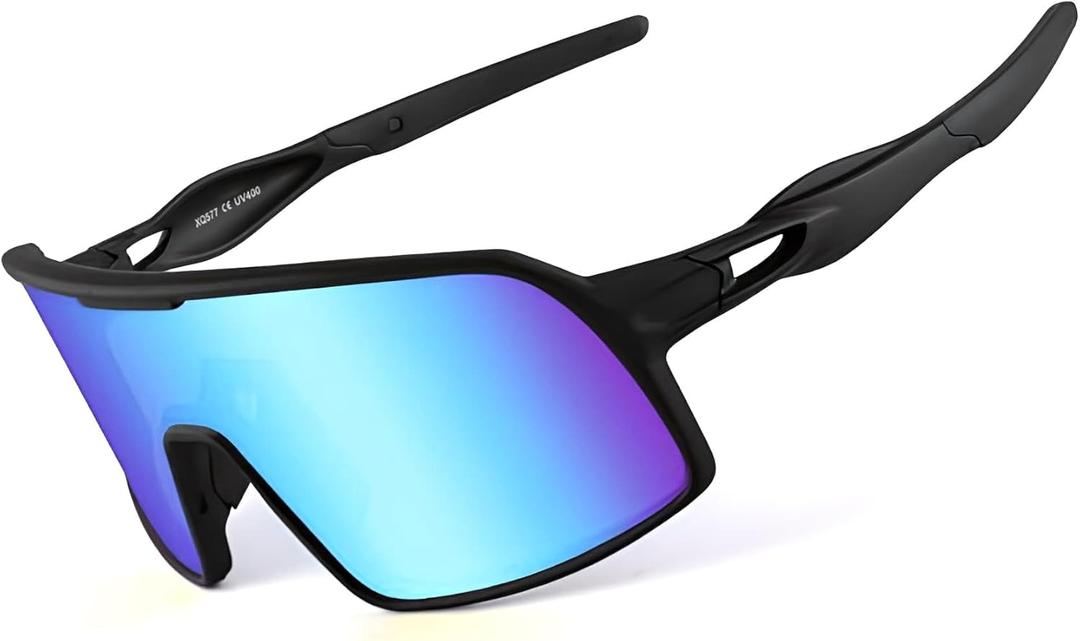 BangLong Polarized Sports Sunglasses for Men Women, UV Protection Sun Glasses for Baseball Running Cycling Fishing (Black)