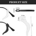 Rindion 24 Pairs Glasses Ear Grip, Silicone Ear Hooks For Glasses With Storage Box for Sports and Work