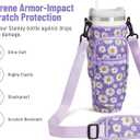 DLOCCOLD Water Bottle Carrier Bag with Phone Pocket for 40 oz Tumbler, Water Bottle Holder with Adjustable Shoulder & Handheld Strap, Carrier Sling Bag for Water Bottle Walking Camping Travelling (Garden Sketch)