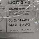 Joinfworld 2 Port Insulated Multi Tap Connector Aluminum to Copper Wire Connectors 4-14AWG Single Side Entry Aluminum Black Electrical Cable Connectors with Slotted Allen Hex - 16 Pack