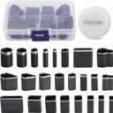 25 Pieces Leather Hole Punch Tool, Multiple Shapes Hole Punch Set for Belts, Leather Cutting Dies Kit for Handmade DIY Crafts, Hollow Punch Cutter Tool with Storage Case & Mat (24 Style)