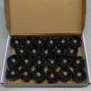 Homemory 24-Pack Halloween Black Dripping Flameless Tea Lights, Battery Operated Flickering LED Candles, Safe for Pumpkins, Party & Holiday Decor, 1.58" D x 1.2" H, Warm White Glow