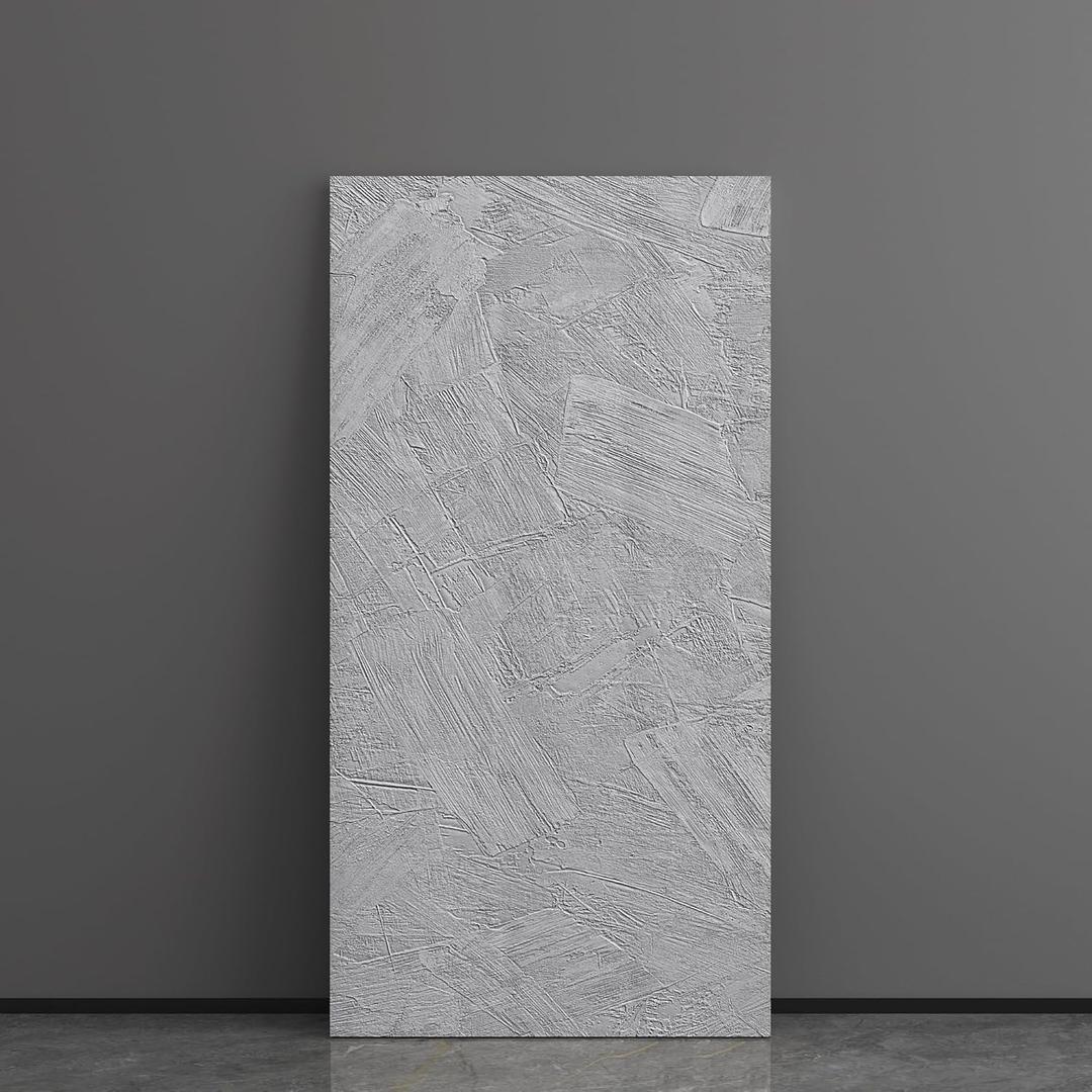 Haimin Wall Panels Peel and Stick 10 Pieces 23.6x11.8in (19.4 Sq. Ft. Coverage) Lightweight Backsplash Concrete Look Textured Tile Ideal for Living Rooms Bedrooms Kitchen Bathrooms (RC5002 Gray)