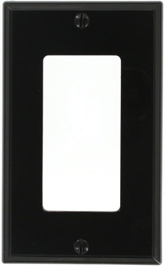 Leviton 80401-NE 1-Gang Decora/GFCI Device Wallplate, Standard Size, Thermoplastic Nylon, Device Mount, Black