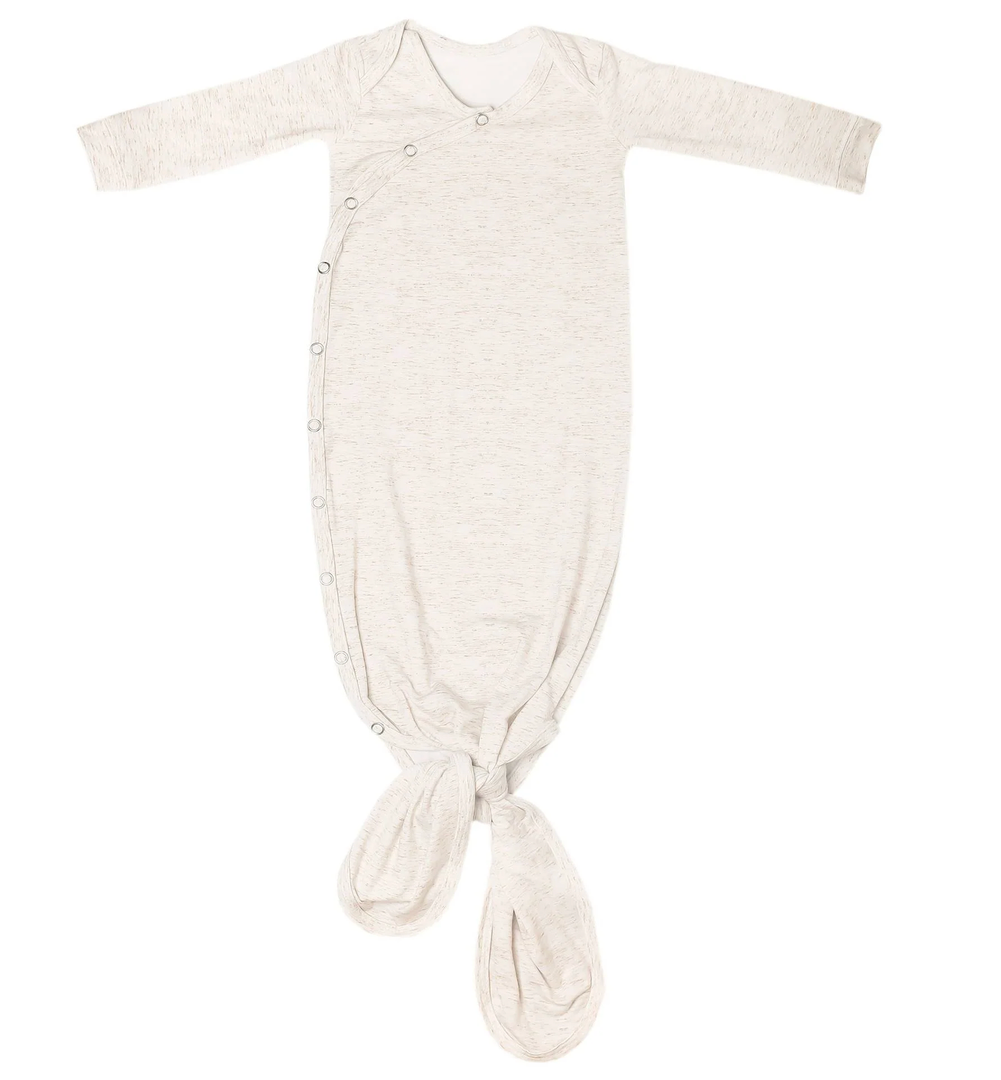 Copper Pearl Baby Gown - Knotted Newborn Sleepers for Baby Boy and Girl, Soft Stretchy Long Sleeve Infant Gowns with Bottom Tie and Hand Mittens, Perfect Hospital Coming Home Outfit 