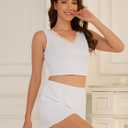 Artfasion Women Summer Sleeveless Pajama: Tank Tops Pjs Sets 2 Piece Lounge Set Comfy Shorts Sleepwear (White, M)