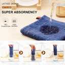 Mordimy 100% Cotton Terrycloth Kitchen Towels and Dishcloths Sets, Soft and Absorbent Checkered Dish Towels, Quick Drying Dish Rags for Washing Dishes, 4 Pack 16" x 26" & 4 Pack 12" x 12", Navy Blue, Small