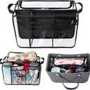 Clear Beach Bag Organizer Insert Compatible with BOGG BAG Original X Large, Zipper Organizer Liner Compatible with BOGG BAG Original X Large, Insert Divider Pouch with 2 Compartments, Black