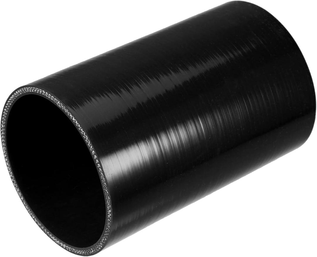 uxcell 3.5" ID 6" Length 4-Ply Reinforced High Temp Straight Coupler Silicone Reducer Hose Black for Car Intercooler Intake Piping