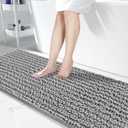 Yimobra Bathroom Runner Rug, 70" x 24", Long Bathroom Rugs Large Bath Mat, Soft Super Absorbent and Thick, Non-Slip, Machine Washable, Carpets for Home, Nursery, Bed and Living Room, Grey
