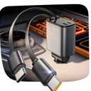 LISEN Retractable Car Charger USB C [Upgraded Dual Type C] 75W Fast 4 in 1 Car Charger for iPhone 17, Gifts for Him Her Men Women, Car Accessories for Galaxy S25 S26 Phone 17 17e Pro Max 16 15