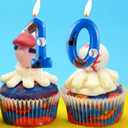 4 x Blue Baseball Birthday 6th Candles Number 6 Candle Cake Topper Cupcake Toppers Red Baseball Party Decorations Happy 6th Birthday Cake Decorations for Boys Girls Kids Baseball Party Supplies