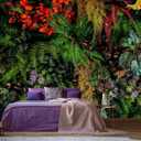Jdayda Green Leaf Mural Peel and Stick WallpaperTropical
