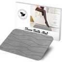 AWW Stone Bath Mat Large, Non-Slip Diatomite Stone Bath Mat, Quick Drying Bath Mat Stone Absorbing, Super Absorbent Diatomaceous Earth Bath Mat for Bathroom Kitchen, Easy to Clean 23.62x15.47, Gray