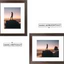 Golden State Art, 16x20 Picture Frame - Displays 11x14 Photo with Mat or 16x20 Without Mat, Wide Moulding Solid Wood Frame for Wall Display, Distressed Dark Brown