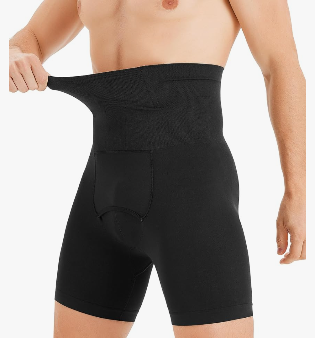 TAILONG Mens Shapewear Tummy Control Underwear Compression Shorts Slimming Body Shaper Leg Boxer Briefs M