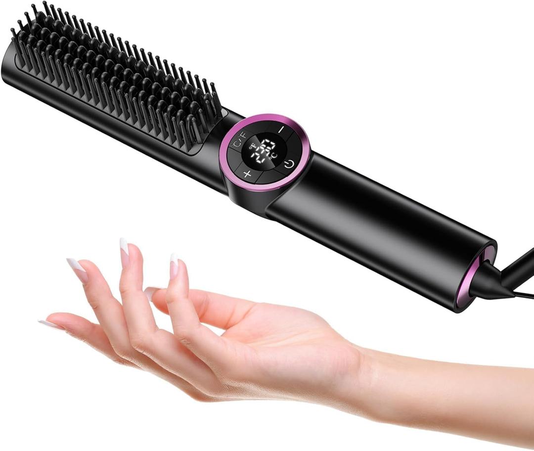 Hair Straightening with LED Display & Dual Voltage, Deep Black