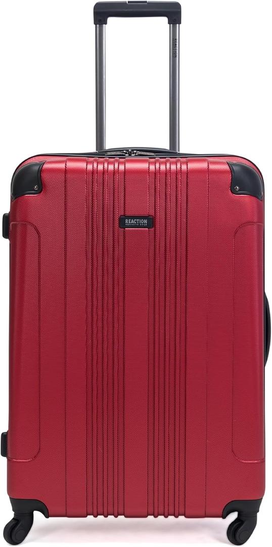 Kenneth Cole REACTION Out of Bounds Lightweight Hardshell 4-Wheel Spinner Luggage, Scarlet Red, 28-Inch Checked