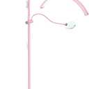 Half Moon Lash Light - Adjustable LED Floor Lash Lamp with 4X Magnifier & Phone Holder for Eyelash Extensions,Nail Art,Tattoo,Skincare,Salon SPA-Dimmable Brightness,Rotating Head, Pink
