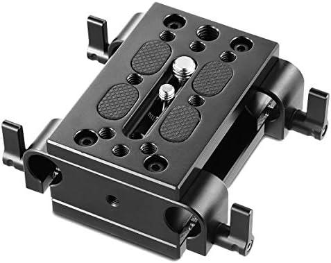 SmallRig Camera Tripod Mounting Baseplate w/15mm Rod Clamp Rail Block for Tripod/Shoulder Support System - 1798