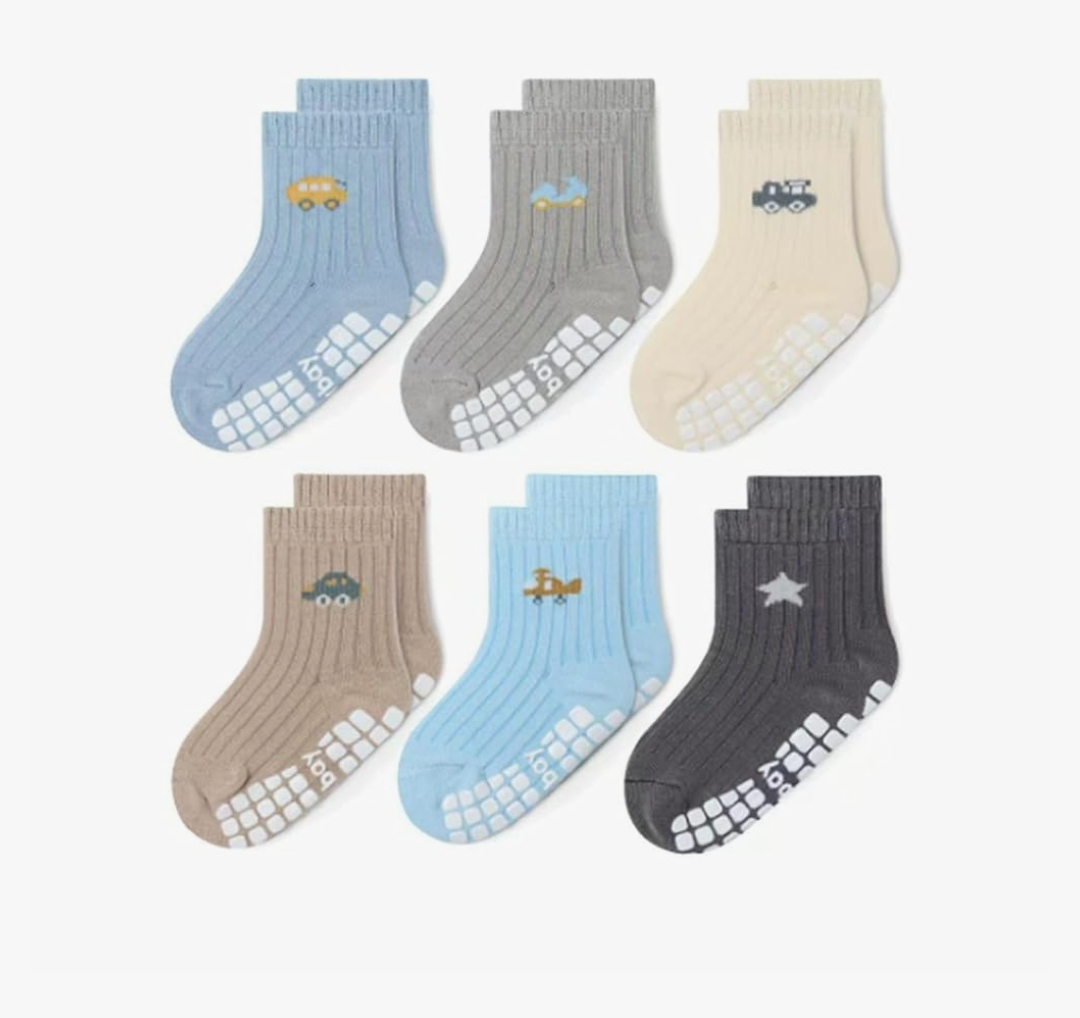 Baby Non Slip Ankle Socks with Grippers for 1-3 Years Old Walking Socks