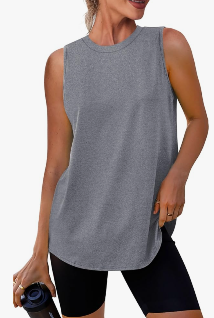 Women's Workout Tank Tops Lightweight Sleeveless Shirts for Women Loose Fit Tops for Athletic Running Tennis Yoga Size M