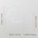 JINMURY Frosted Arch Wedding Table Numbers 1-10 with Stands, 5x7 Inch Frosted Arch Acrylic Sign with White Letters, Arched Acrylic Table Numbers for Wedding Reception