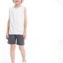 5 Pack Boys/Toddler/Kids Shorts French Terry Cotton with Drawstring Elastic Waist Summer Athletic Casual Boy Short (Gray, L)