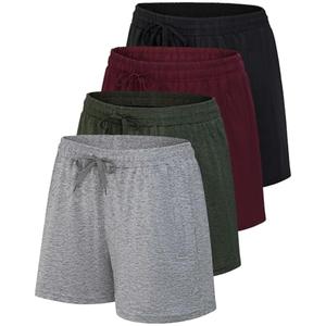 Real Essentials 1 Pack: Womens Athletic Dry-Fit Lounge Shorts with Zipper Pockets, L