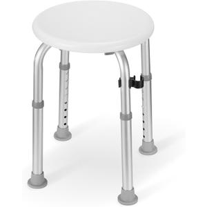 Careboda Adjustable Bath Chair for Inside Shower, Shower Stool with Upgraded Aluminum, Tool-Free Assembly, 8 Adjustable Heights for Seniors, Elderly, Pregnant, Handicap & Disabled Gray