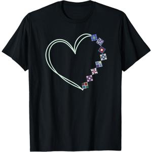A Heart Made of Quilt Blocks Quilting T-Shirt, L