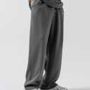 Men's Cotton Yoga Casual Sweatpants with Pockets Open Bottom Athletic Lounge Pants for Workout Gym Running (Gray)