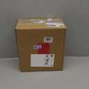 mDesign Metal Freestanding Slim Toilet Bowl Brush and Holder + Rectangle Narrow 5 Liter / 1.3 Gallon Step Pedal Trash Can Wastebasket for Bathroom - Small, Compact Design - Set of 2 - Soft Brass