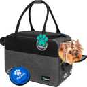 PetAmi Dog Purse Carrier for Small Dogs, Airline Approved Soft Sided Pet Carrier with Pockets, Ventilated Dog Carrying Bag for Puppy Cat, Dog Travel Supplies Bag, Sherpa Bed, Max 12 lbs, Dark Gray (One Size (Pack of 1), Heather Charcoal)