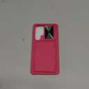 Vihibii for Samsung Galaxy S25 Ultra Wallet Case with Card Holder (4 Cards), [RFID Blocking] & Slide Camera Cover & Raise Screen Edges, Hard Back Phone Cover for Samsung Galaxy S25 Ultra, Hot Pink