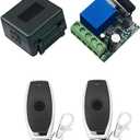 QIACHIP KR3001A DC 5V 6V 9V 12V 24V 60V Wireless Remote Switch 433Mhz 1 Channel Relay Receiver Momentary Toggle with 2 Transmitter for Gate Door,LED,Car