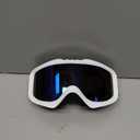 Karsaer Ski Goggles Anti-Fog Snow Goggles OTG 100% UV Protection Snowboard Goggles Bendable Dual-Lenses for Men Women Youth (Matte White Frame Blue Mirrored Lens Vlt 10%)