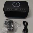 Alarm Clock Speaker Wireless Charger, Digital Alarm Clocks Bedrooms Bluetooth, Alarm Clock Dimmable Light Bedrooms Dual Alarm Snooze Dimmer 12 24H RGB Night Light Bluetooth USB AUX, Black