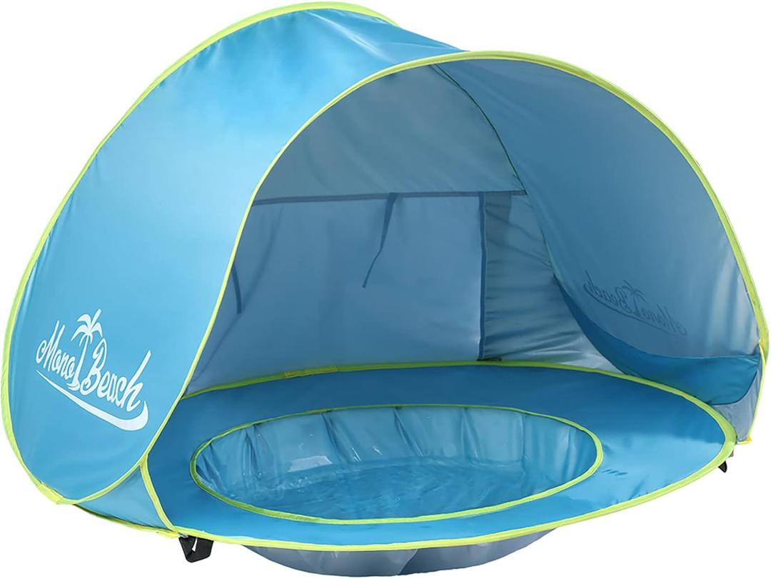 Monobeach Baby Beach Tent Pop Up Portable Shade Pool UV Protection Sun Shelter for Infant, Blue (47.2* 30.3* 23.6 in)