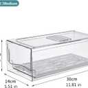Diskary Fridge Organizer, Stackable Refrigerator Organizer Bins, Reusable Food Storage Containers, Fridge Drawer Organizer in Home Kitchen, Barbecue Shop, Restaurant, BPA-Free (2 Drawers, Medium)