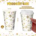 Snowflake Disposable Coffee Cups with Lids Hot Cold Beverage Coffee Cups for Winter Valentine's Day Christmas Party Tea Cafe Home Restaurant Picnic Drinking(240 Pcs,12 oz)