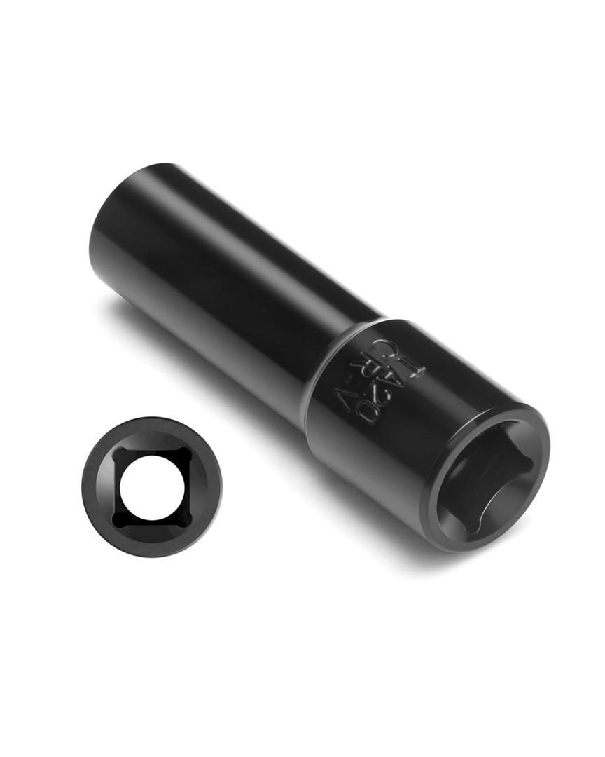 10 Spline Lug Nut Key Replacement for TA20-1/2 Fit Bimecc M14x1.5 10 Spline Lug Bolts and M12x1.5 Lug Nuts, 10 Point Lug Nut Socket with 1/2" Drive Fit for Impact Wrench and Extensions