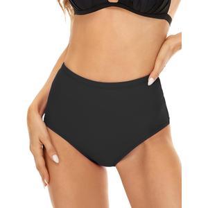 Annbon Slimming Artifact High Waisted Bikini Bottom Tummy Control Full Coverage Bikini Bottom Swimsuit Bottoms for Women (Small, Black)