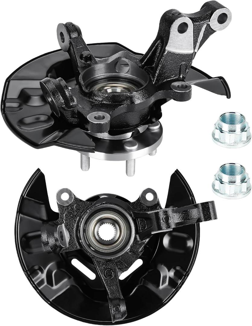 Front Left and Right Steering Knuckles & Wheel Bearing Hub Assembly Compatible with Toyota Corolla 2003 2004 2005 2006 2007 2008 L4 1.8L,FWD, Replace for 698389 698388, Driver side and passenger side