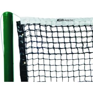 GAMMA Super Tuff Tennis Net – 3.5mm Braided Polyethylene, Double Top Rows, Heavy-Duty Polyester UV Resistant, Galvanized Steel Cable, Official Court Size