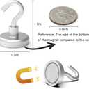 Magnetic Hooks Refrigerator,Cruise Ship Accessories, 80LBS Super Magnets with Neodymium Rare Earth for Hanging, Door Holder, Keys, Home, Office, Refrigerators, BBQ, Pack of 5.