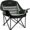 Oversized Camping Chair, Portable Folding Camping Chairs with Side Pocket, Cup Holder and Carry Bag, Heavy Duty Outdoor Camping Chairs for Adults, Fishing, Sports, Trip, up to 400lbs, Style 4 (Black)