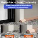 Flexible Quad Moulding, Peel and Stick, Corner Moulding Trim, Waterproof Rubber Quad Moulding, Suitable for Use on Floors, Bathrooms and Countertops (0.7 W x 0.86 H x 79 L,Brown)
