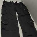 Women's Cotton Casual Military Army Cargo Combat Work Pants with 8 Pocket (Black) 18
